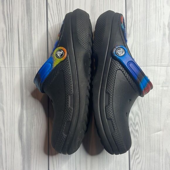 Crocs Tie Dye lined Crocs Men’s 7 Women’s 8 Black - Picture 8 of 8